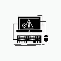 Computer. crash. error. failure. system Glyph Icon. Vector isolated illustration