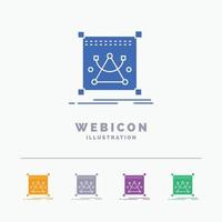 3d. edit. editing. object. resize 5 Color Glyph Web Icon Template isolated on white. Vector illustration