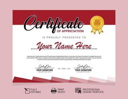 Certificate of Appreciation Design Template vector