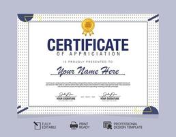 Certificate of Appreciation Design Template vector