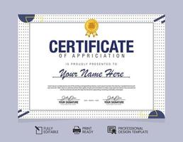 Certificate of Appreciation Design Template vector