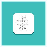 Round Button for Distribution. grid. infrastructure. network. smart Line icon Turquoise Background vector