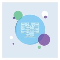 Center. centre. data. database. server White Line Icon colorful Circle Background vector