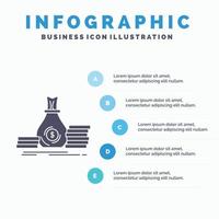 Accumulation. bag. investment. loan. money Infographics Template for Website and Presentation. GLyph Gray icon with Blue infographic style vector illustration.