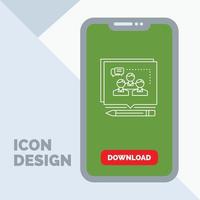 Analysis. argument. business. convince. debate Line Icon in Mobile for Download Page vector