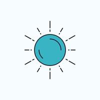 sol. espacio. planeta. astronomía. icono plano del tiempo. signo y símbolos verdes y amarillos para el sitio web y la aplicación móvil. ilustración vectorial vector