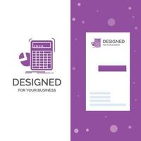 Business Logo for calculator. calculation. math. progress. graph. Vertical Purple Business .Visiting Card template. Creative background vector illustration