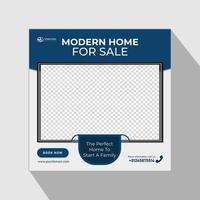 Real estate modern home sale banner or social media post design, Construction social media post banner design Template vector