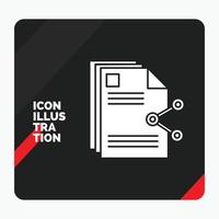 fondo de presentación creativa rojo y negro para contenido. archivos intercambio. Cuota. icono de glifo de documento vector