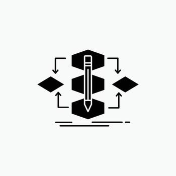 algoritmo. diseño. método. modelo. icono de glifo de proceso. ilustración vectorial aislada vector