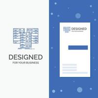 Business Logo for Center. centre. data. database. server. Vertical Blue Business .Visiting Card template vector