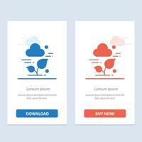 Plant Cloud Leaf Technology  Blue and Red Download and Buy Now web Widget Card Template vector