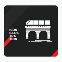 fondo de presentación creativa rojo y negro para metro. ferrocarril. ferrocarril. tren. icono de glifo de transporte vector