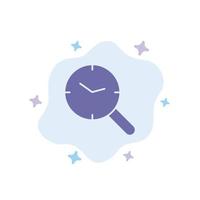 investigación de búsqueda reloj reloj icono azul sobre fondo de nube abstracta vector