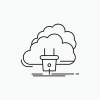 Cloud. connection. energy. network. power Line Icon. Vector isolated illustration