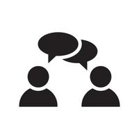 Talk people icon vector in clipart concept. Conversation, discussion sign symbol