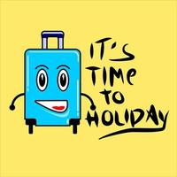 illustration vector of it's time to holiday