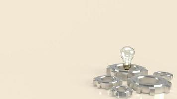 The lightbulb and gear for creative or idea concept 3d rendering photo