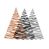 Three striped Christmas trees vector