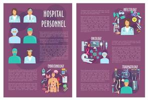 Hospital department personnel vector posters