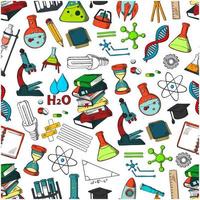 School or science items vector seamless pattern