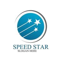logo of three stars flying over the planet vector