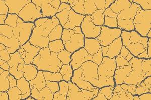 Abstract yellow cracked ground design backdrop. Dirty and grunge nature damaged background vector
