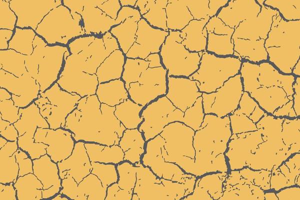 Abstract yellow cracked ground design backdrop. Dirty and grunge nature damaged background