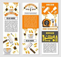 Vector banners of home repair renovation service