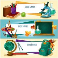 School supplies and stationery banners templates vector