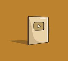 Gold color you tube play button award vector illustration. Play button logo symbol icon.