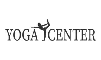 Yoga center with a picture of a girl in a pose vector