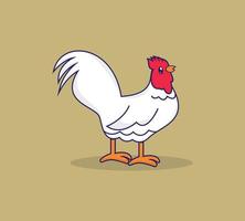 icono de dibujos animados de pollo lindo concepto aislado vector premium. diseño de icono de estilo de dibujos animados plana.