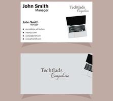 Flat design Laptop, business card logo template, poster design icon. Laptop symbol with business card design. vector