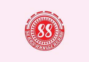 88 years anniversary logo and sticker design vector