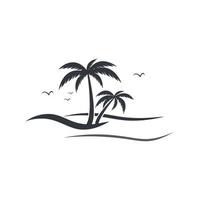 Palm tree summer logo vector