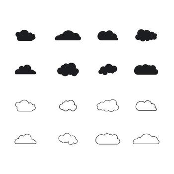 vector de logotipo de tecnología de nube