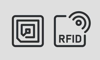 conjunto de iconos de línea rfid. señales de identificación por radiofrecuencia. ilustración vectorial vector