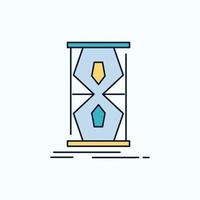 acceso. reloj. temprano. reloj de arena. icono plano de tiempo. signo y símbolos verdes y amarillos para el sitio web y la aplicación móvil. ilustración vectorial vector