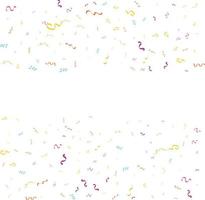 Colorful Confetti. Vector Festive Illustration of Falling Shiny Confetti Isolated on Transparent White Background. Holiday Decorative Tinsel Element for Design