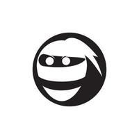 vector de logotipo de cara de ninja