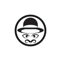mustache icon template vector