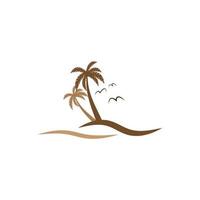 Palm tree summer logo vector