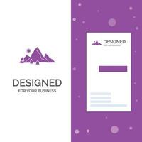 Business Logo for mountain. landscape. hill. nature. tree. Vertical Purple Business .Visiting Card template. Creative background vector illustration