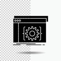 Api. app. coding. developer. software Glyph Icon on Transparent Background. Black Icon vector