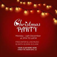 Merry Christmas Party Invitation Background vector