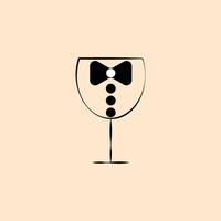 drinking glass tie vector illustration