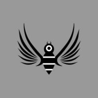 mariposa de un ojo con elegante logotipo de icono de alas vector