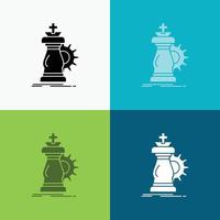 strategy. chess. horse. knight. success Icon Over Various Background. glyph style design. designed for web and app. Eps 10 vector illustration