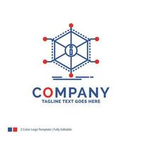 Company Name Logo Design For Data. help. info. information. resources. Blue and red Brand Name Design with place for Tagline. Abstract Creative Logo template for Small and Large Business. vector